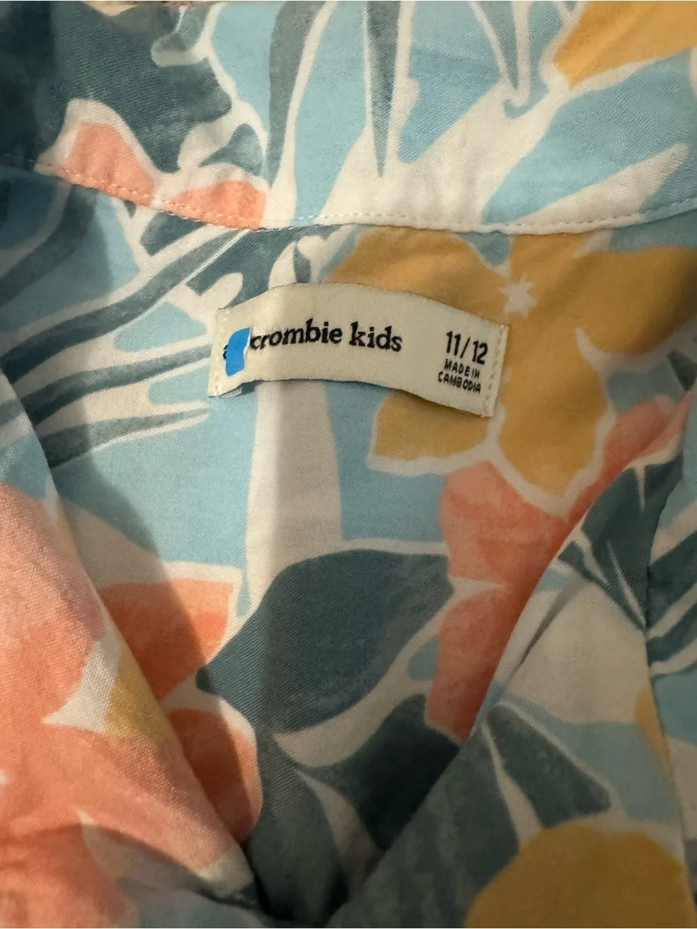 abercrombie kids Light Blue Floral Short-Sleeve Button-Down Shirt